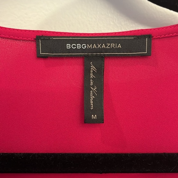 BCBG Maxazria fuchsia wrap blouse - Picture 4 of 5